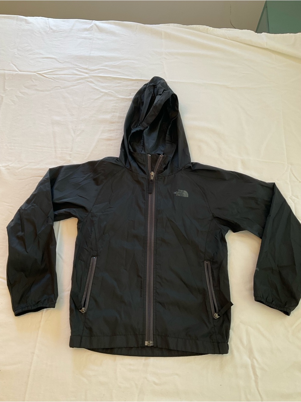 The North Face Kids’ Zipline Rain Jacket Black Size 7/8 Waterproof Hooded